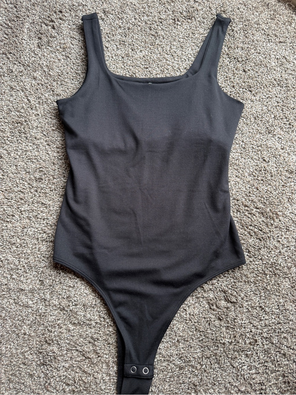 Hollister Black Scoop Neck Bodysuit with Wide Straps
